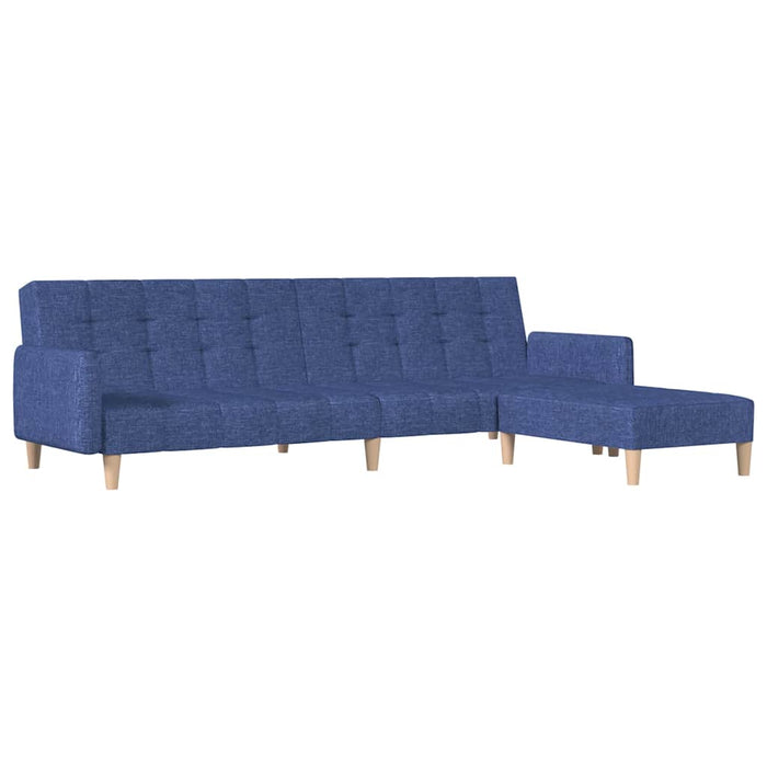 Canapea extensibilă cu 2 locuri și taburet, albastru, textil WALTI
