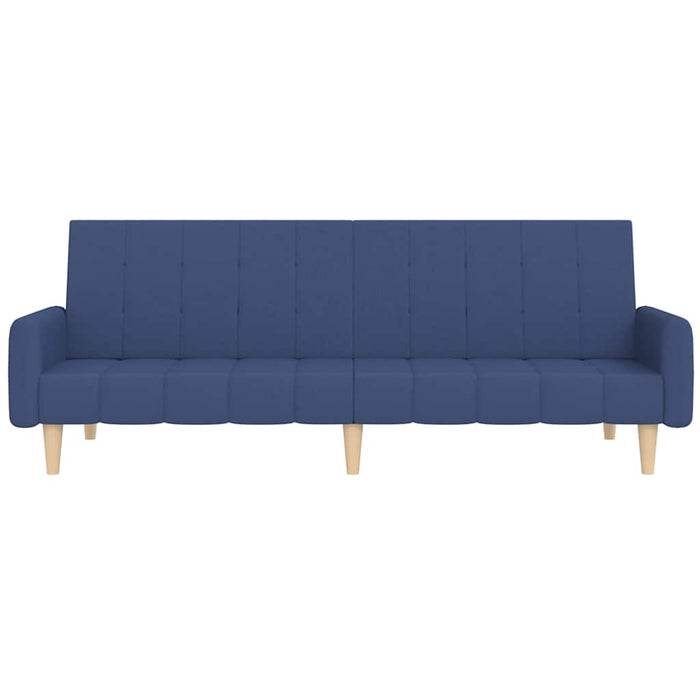 Canapea extensibilă cu 2 locuri și taburet, albastru, textil WALTI