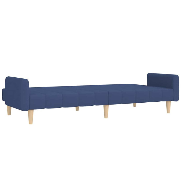 Canapea extensibilă cu 2 locuri și taburet, albastru, textil WALTI