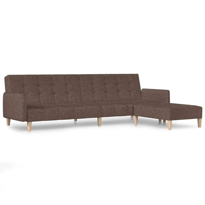 Canapea extensibilă cu taburet, 2 locuri, gri taupe, textil WALTI