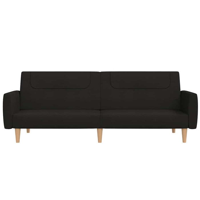 Canapea extensibilă cu taburet, 2 locuri, negru, textil WALTI