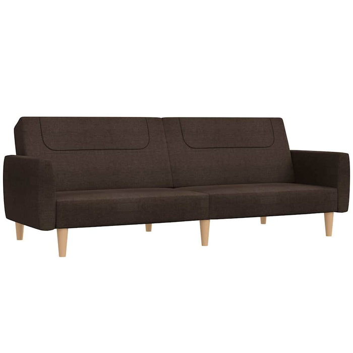 Canapea extensibilă cu taburet, 2 locuri, maro închis, textil WALTI