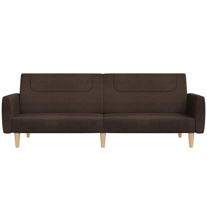 Canapea extensibilă cu taburet, 2 locuri, maro închis, textil WALTI