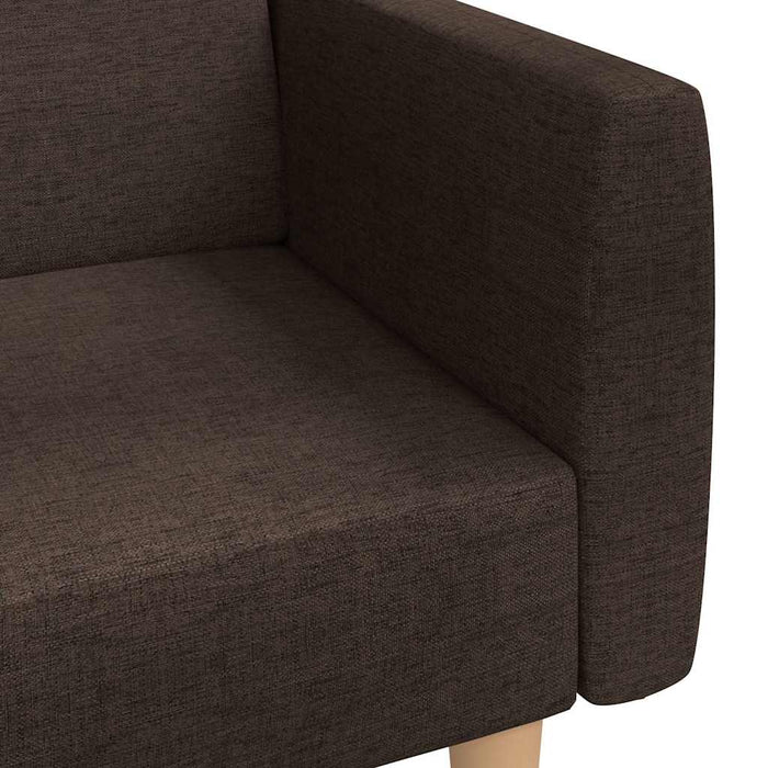 Canapea extensibilă cu taburet, 2 locuri, maro închis, textil WALTI