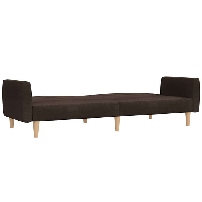 Canapea extensibilă cu taburet, 2 locuri, maro închis, textil WALTI