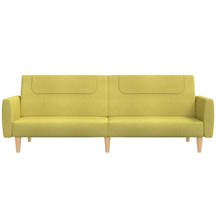 Canapea extensibilă cu taburet, 2 locuri, verde, textil WALTI