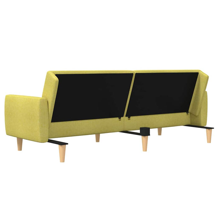 Canapea extensibilă cu taburet, 2 locuri, verde, textil WALTI