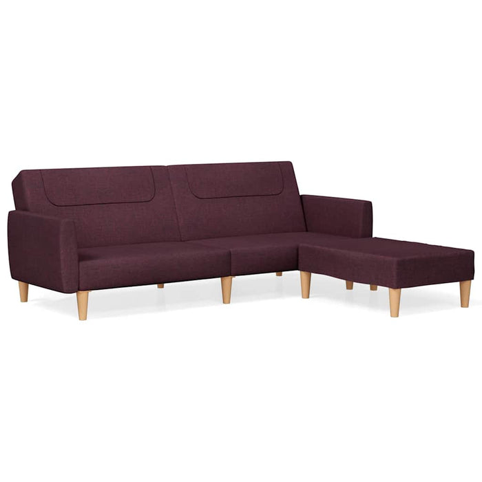 Canapea extensibilă cu taburet, 2 locuri, violet, textil WALTI
