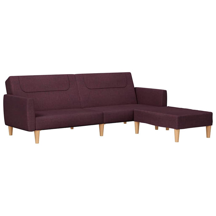 Canapea extensibilă cu taburet, 2 locuri, violet, textil WALTI