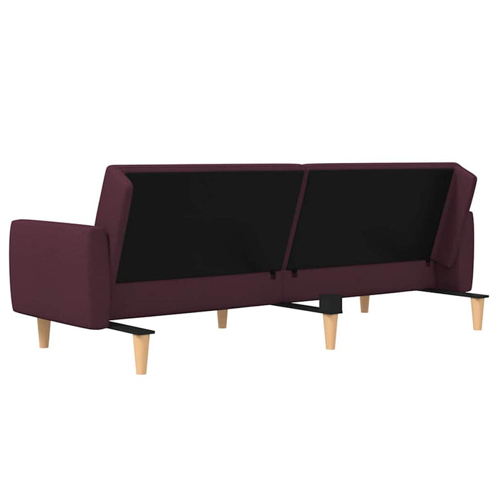 Canapea extensibilă cu taburet, 2 locuri, violet, textil WALTI