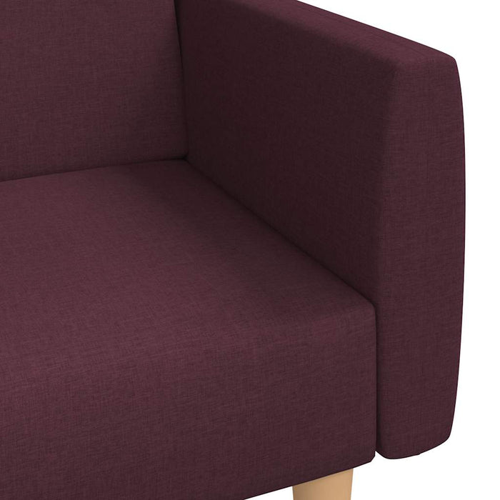 Canapea extensibilă cu taburet, 2 locuri, violet, textil WALTI