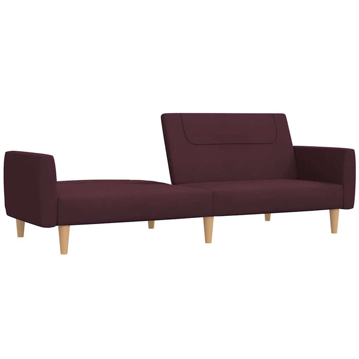 Canapea extensibilă cu taburet, 2 locuri, violet, textil WALTI