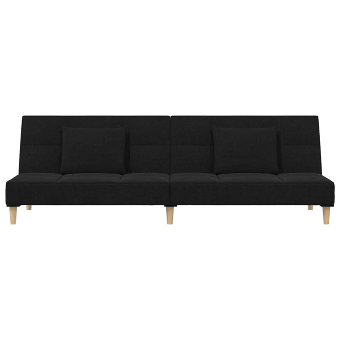 Canapea extensibilă cu 2 locuri 2 perne/taburet, negru, textil WALTI