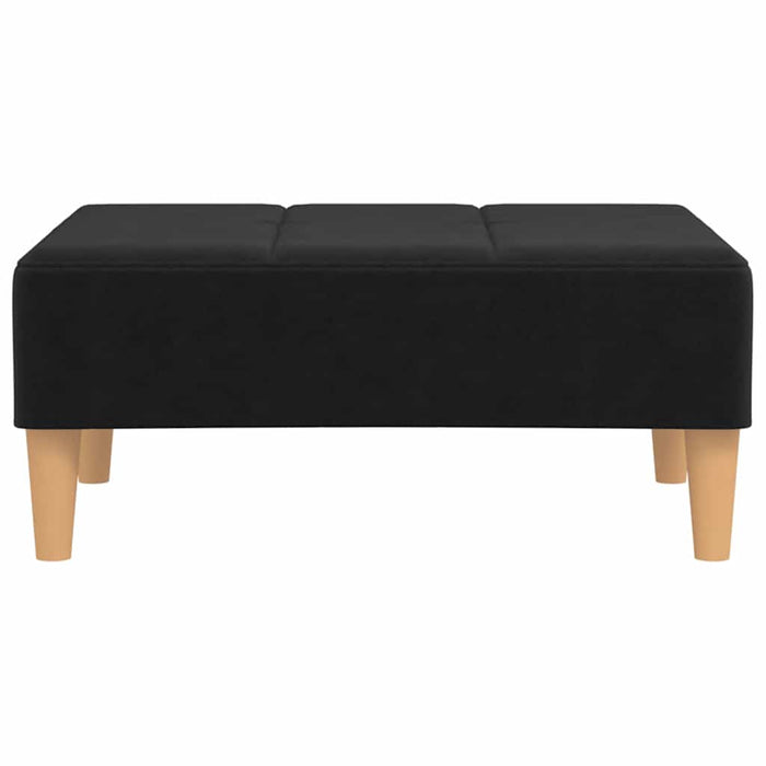 Canapea extensibilă cu 2 locuri 2 perne/taburet, negru, textil WALTI