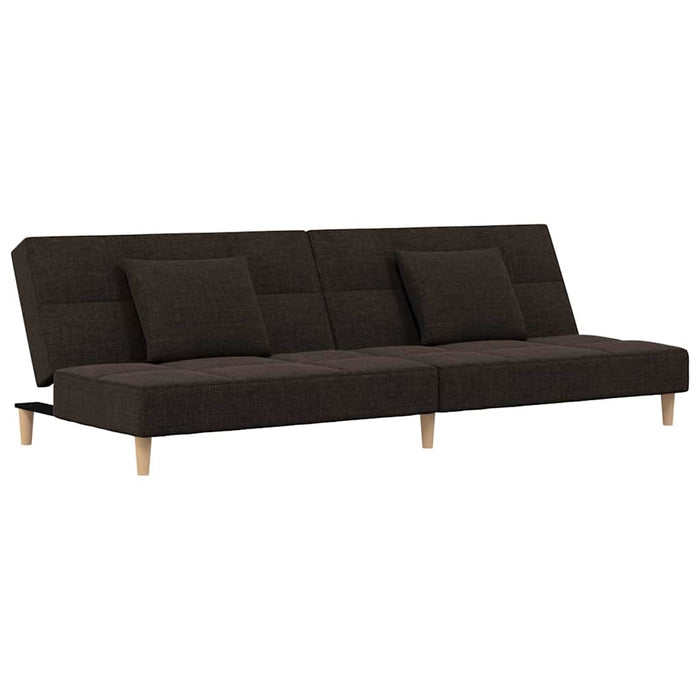 Canapea extensibilă 2 locuri,2 perne&taburet maro închis textil WALTI