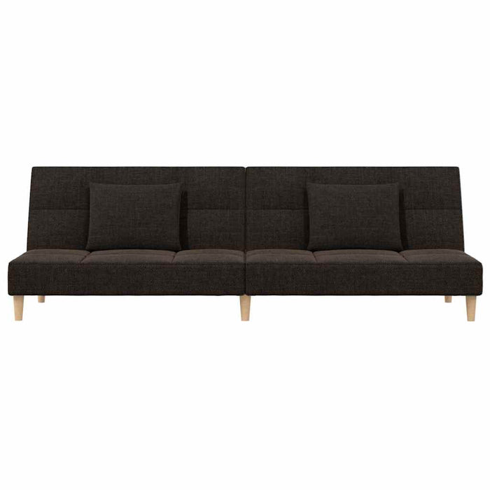 Canapea extensibilă 2 locuri,2 perne&taburet maro închis textil WALTI