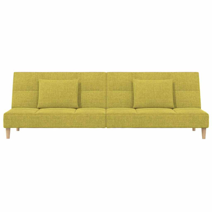 Canapea extensibilă 2 locuri 2 perne/taburet, verde, textil WALTI