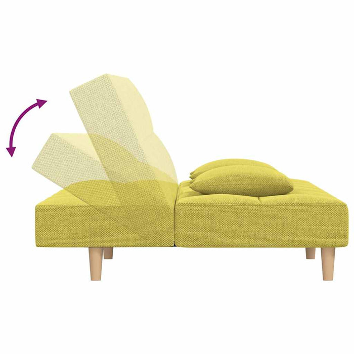 Canapea extensibilă 2 locuri 2 perne/taburet, verde, textil WALTI