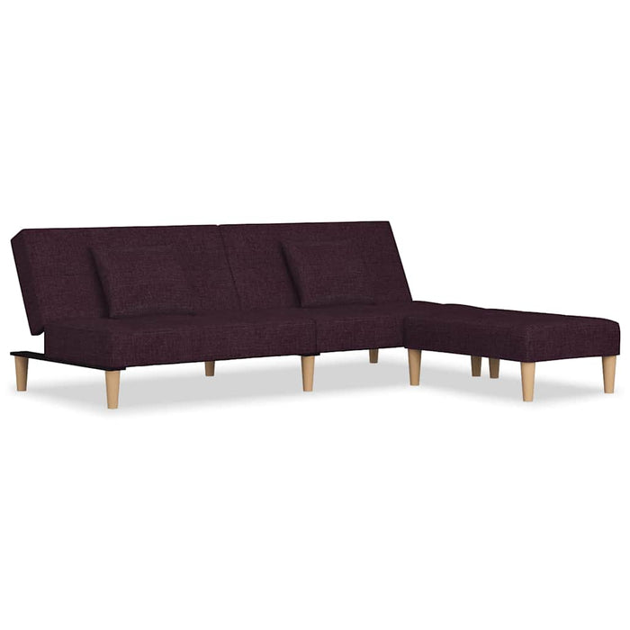 Canapea extensibilă 2 locuri, 2 perne&taburet, violet, textil WALTI