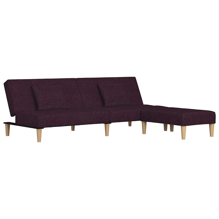 Canapea extensibilă 2 locuri, 2 perne&taburet, violet, textil WALTI