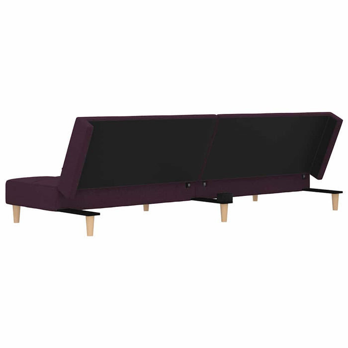 Canapea extensibilă 2 locuri, 2 perne&taburet, violet, textil WALTI