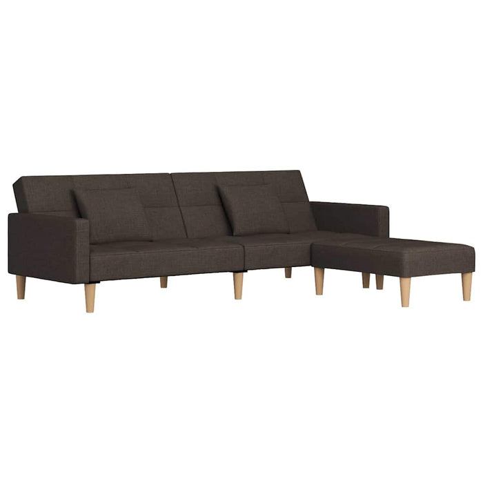 Canapea extensibilă cu 2 locuri 2 perne/taburet, negru, textil WALTI