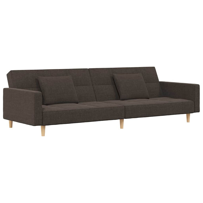 Canapea extensibilă cu 2 locuri 2 perne/taburet, negru, textil WALTI