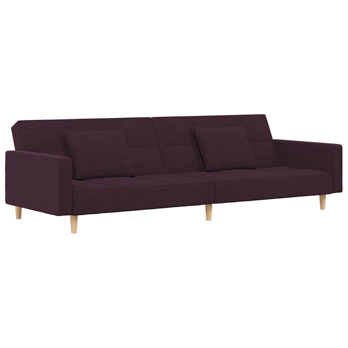 Canapea extensibilă 2 locuri, 2 perne&taburet, violet, textil WALTI