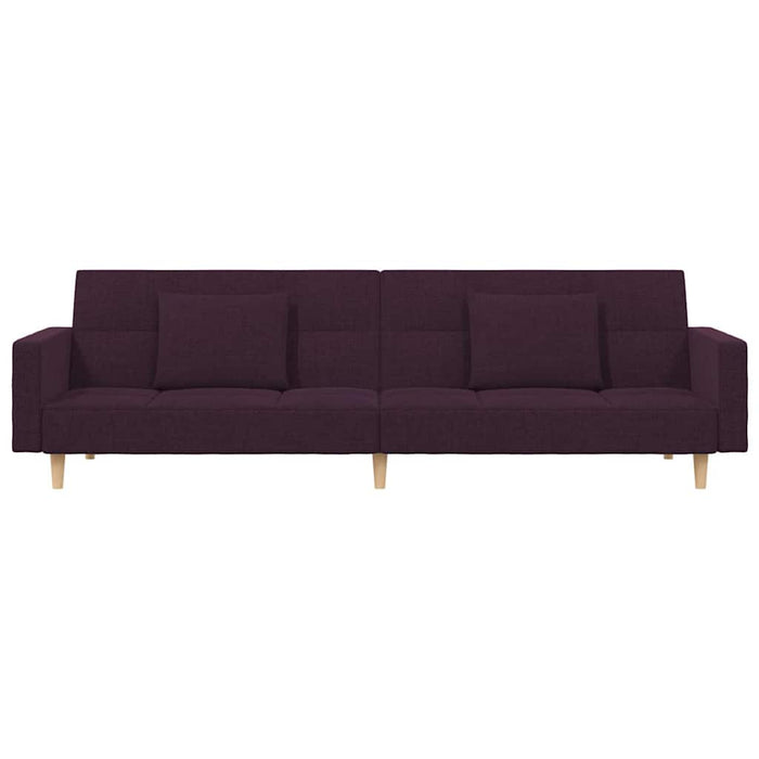 Canapea extensibilă 2 locuri, 2 perne&taburet, violet, textil WALTI