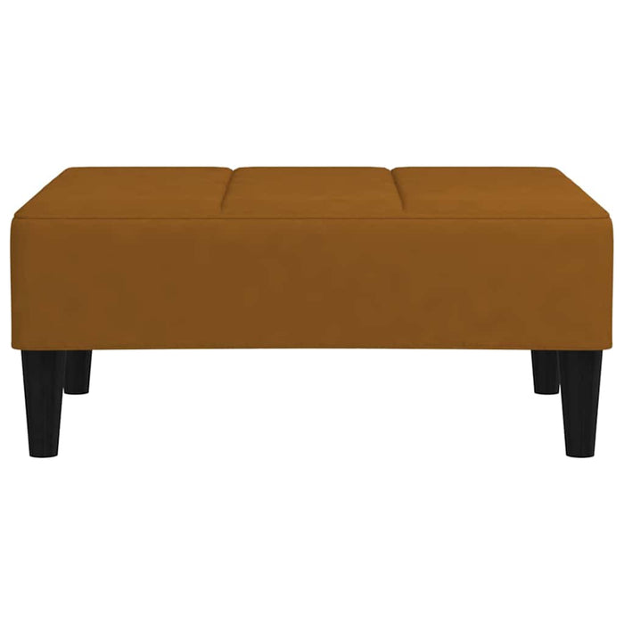 Canapea extensibilă 2 locuri, 2 perne/taburet, maro, catifea WALTI