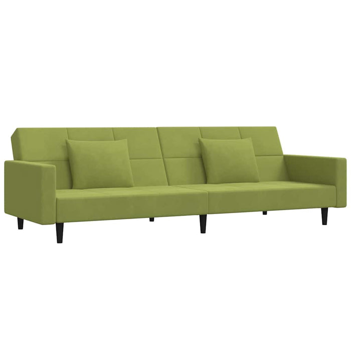 Canapea extensibilă cu 2 locuri 2 perne/taburet, verde, catifea WALTI