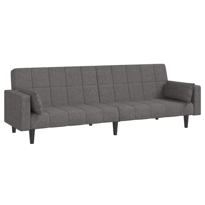 Canapea extensibilă 2 locuri 2 perne/taburet gri deschis textil WALTI