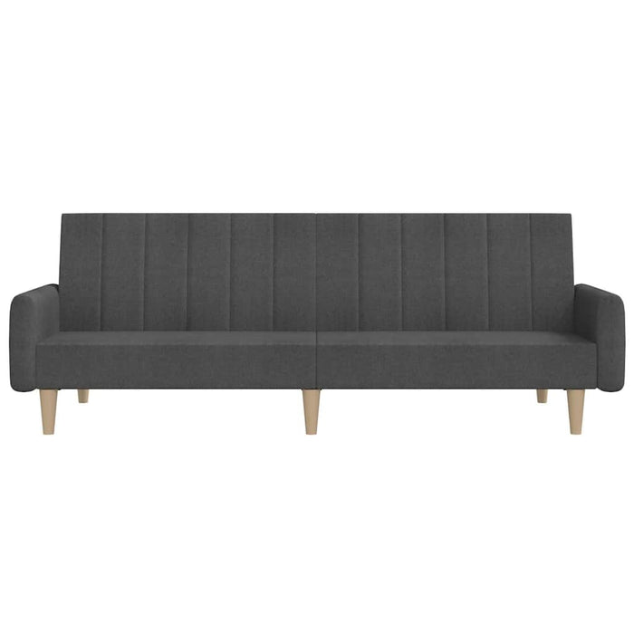 Canapea extensibilă 2 locuri, cu taburet, gri închis, textil WALTI