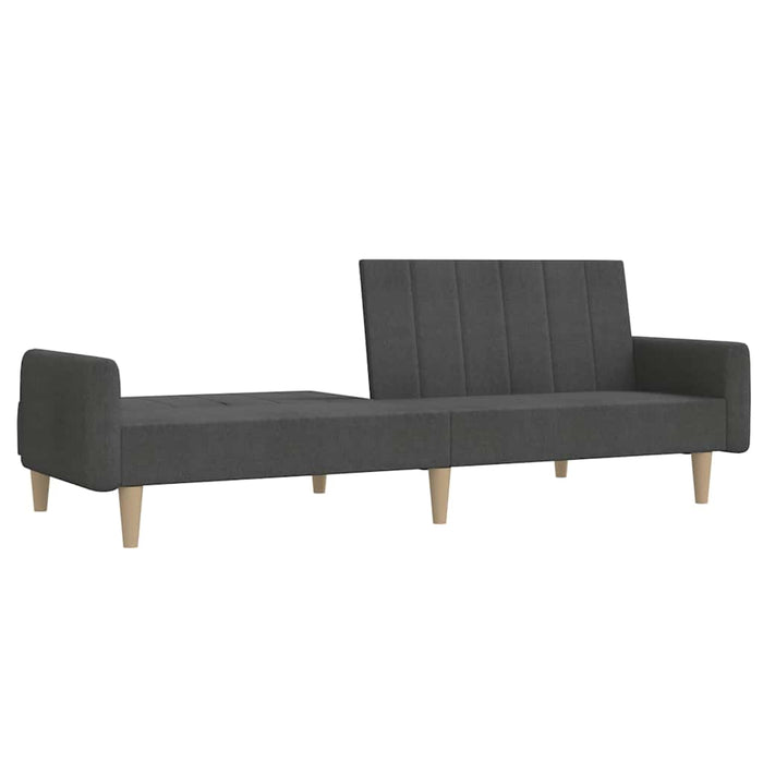 Canapea extensibilă 2 locuri, cu taburet, gri închis, textil WALTI