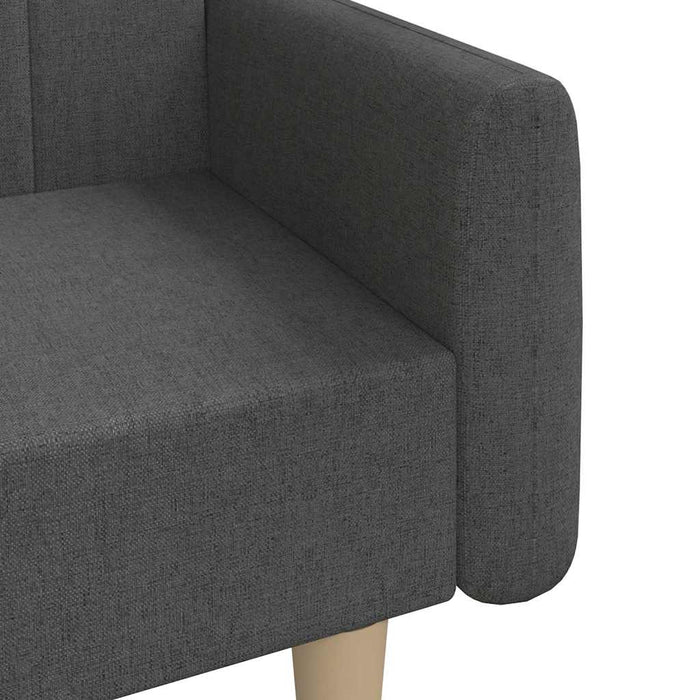 Canapea extensibilă 2 locuri, cu taburet, gri închis, textil WALTI