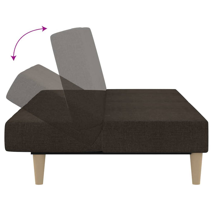 Canapea extensibilă 2 locuri, cu taburet, maro închis, textil WALTI