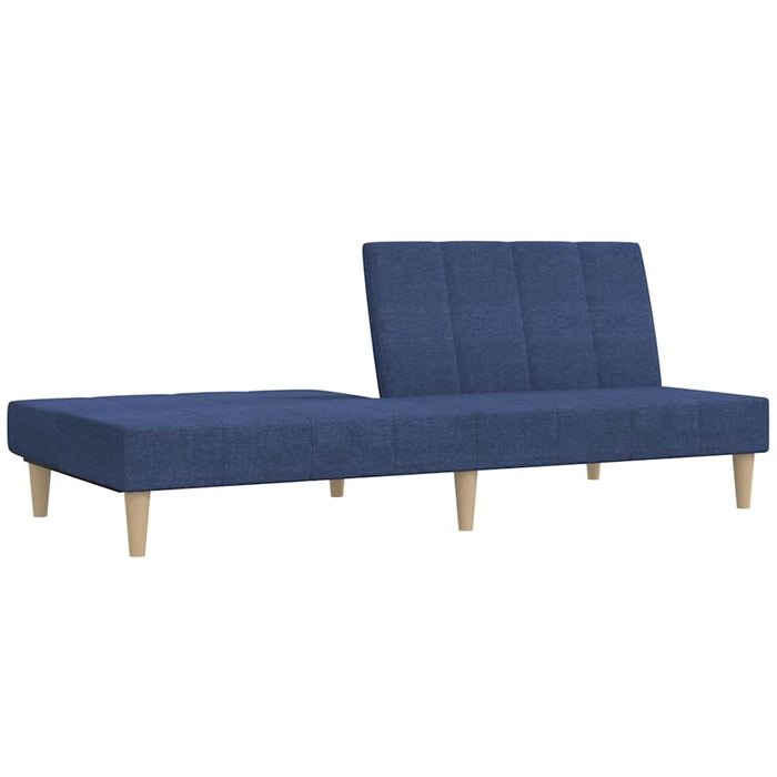 Canapea extensibilă 2 locuri, cu taburet, albastru, textil WALTI