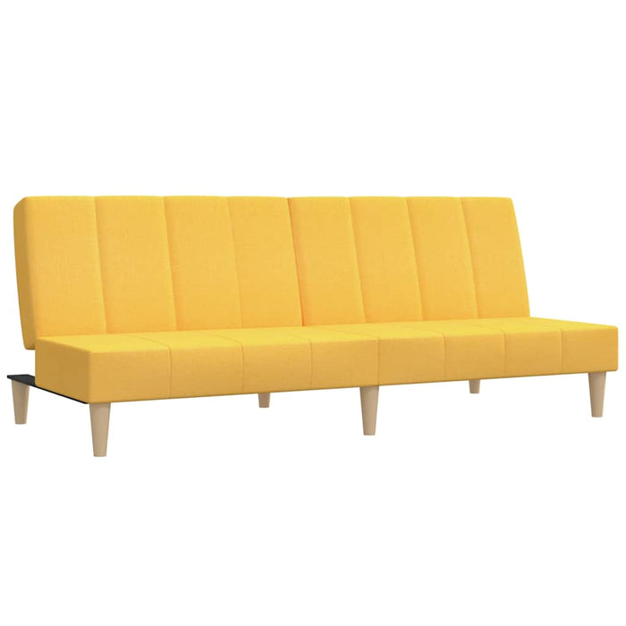 Canapea extensibilă 2 locuri, cu taburet, galben, textil WALTI