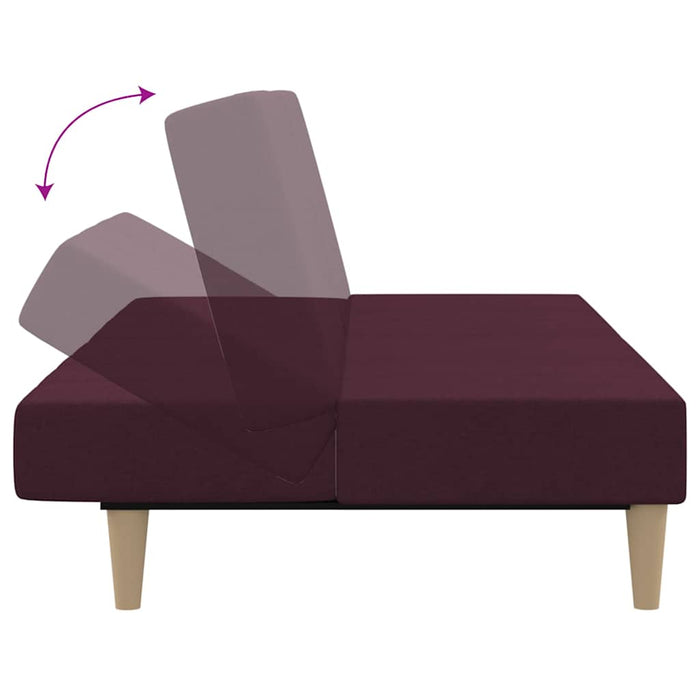 Canapea extensibilă 2 locuri, cu taburet, violet, textil WALTI