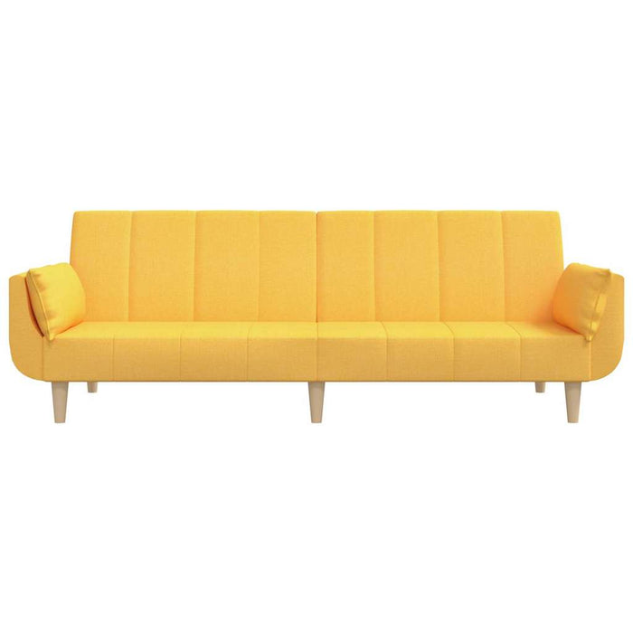 Canapea extensibilă cu 2 locuri,taburet&2 perne,textil,galben WALTI