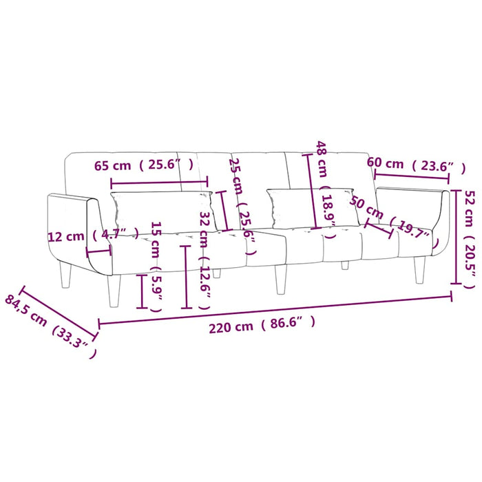 Canapea extensibilă cu 2 locuri,taburet&2 perne,textil,galben WALTI