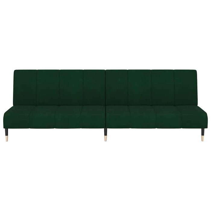 Canapea extensibilă 2 locuri, cu taburet, verde închis, catifea WALTI