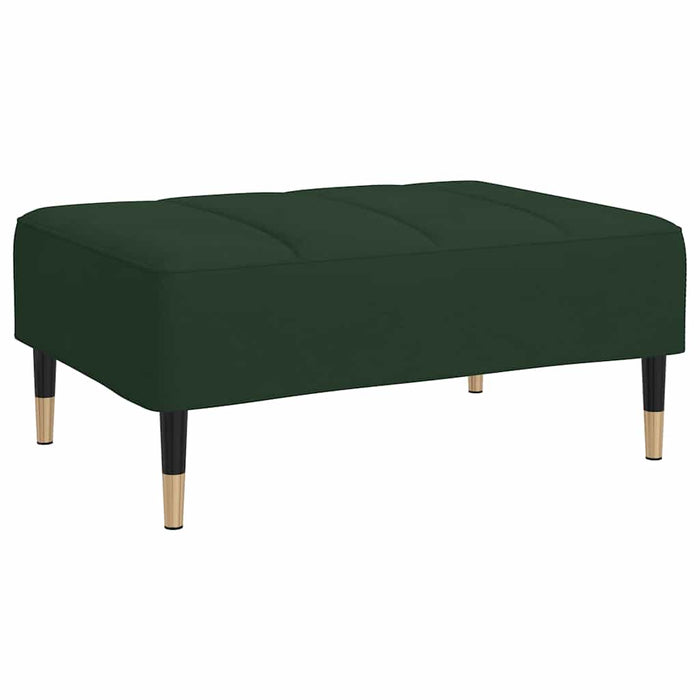 Canapea extensibilă 2 locuri, cu taburet, verde închis, catifea WALTI