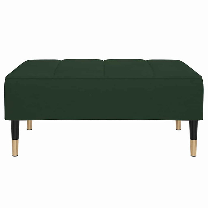 Canapea extensibilă 2 locuri, cu taburet, verde închis, catifea WALTI