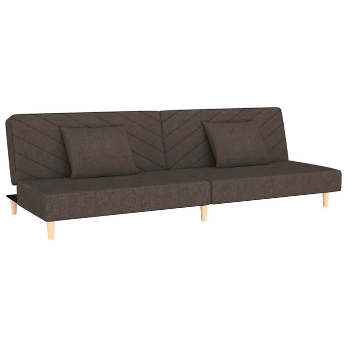 Canapea extensibilă 2 locuri, 2 perne și taburet, maro, textil WALTI