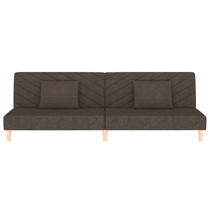 Canapea extensibilă 2 locuri, 2 perne și taburet, maro, textil WALTI