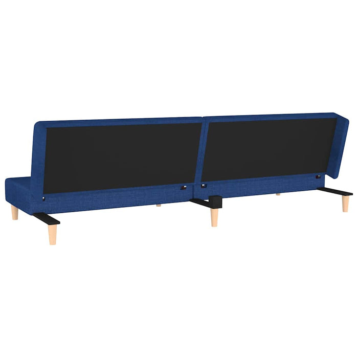 Canapea extensibilă 2 locuri, 2 perne&taburet, albastru, textil WALTI