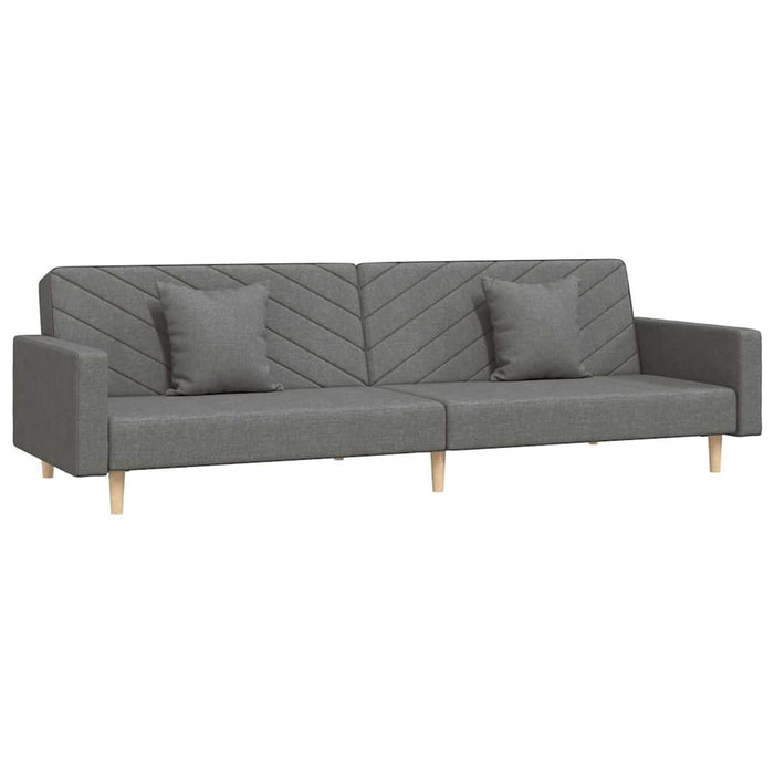 Canapea pat 2 locuri, 2 perne&taburet, gri deschis, textil WALTI