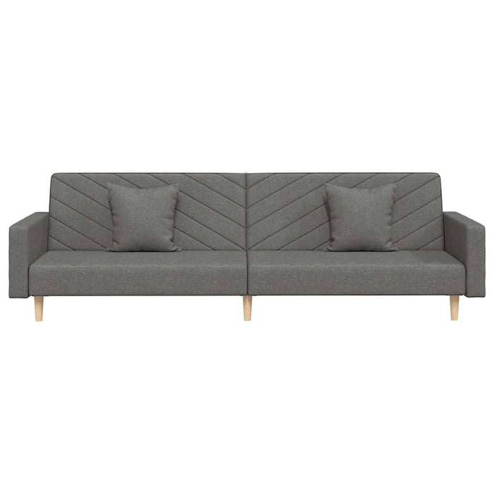 Canapea pat 2 locuri, 2 perne&taburet, gri deschis, textil WALTI