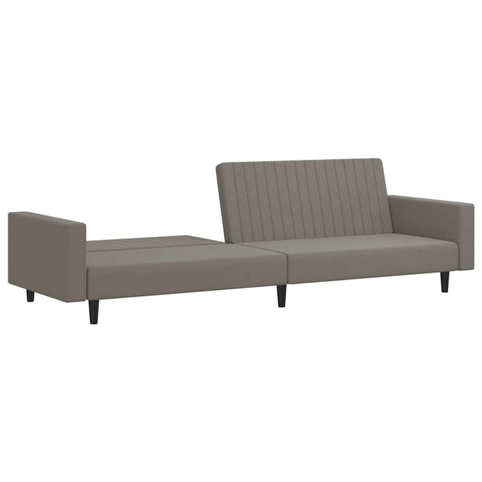 Canapea extensibilă cu taburet, 2 locuri, gri deschis, catifea WALTI